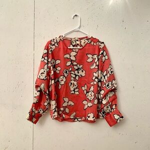 Zara M floral blouse